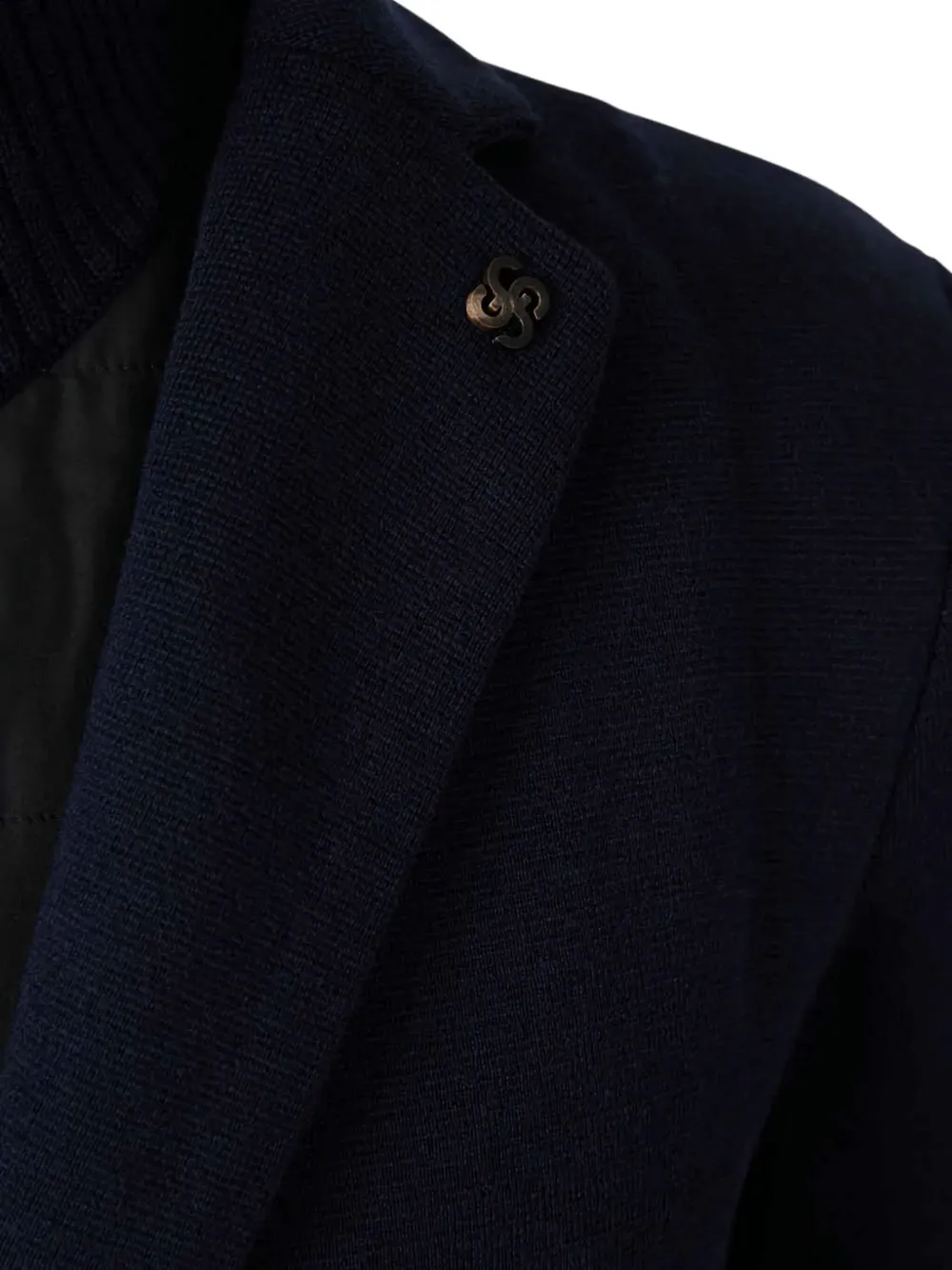 Gran Sasso Quilted Zip-front Blazer In Blue
