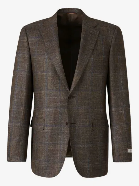 Canali enkelknäppt rutig blazer
