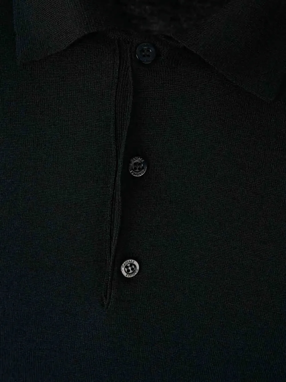 Canali polo-neck long-sleeve sweater Zwart