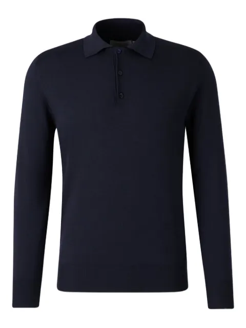 Canali polo-neck long-sleeve sweater