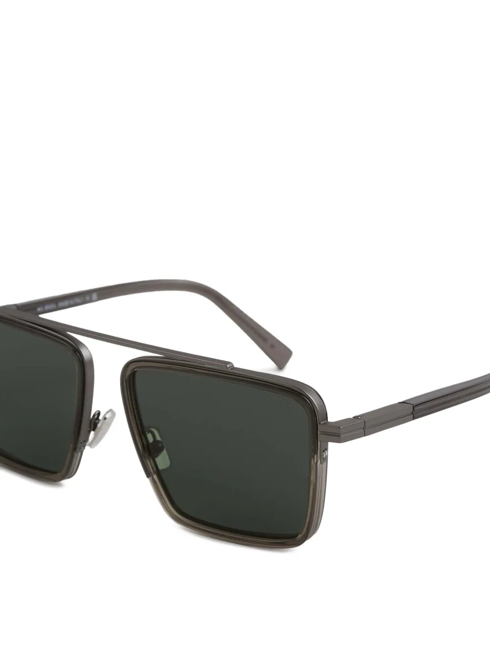 Zegna Zonnebril met geometrisch montuur Grijs