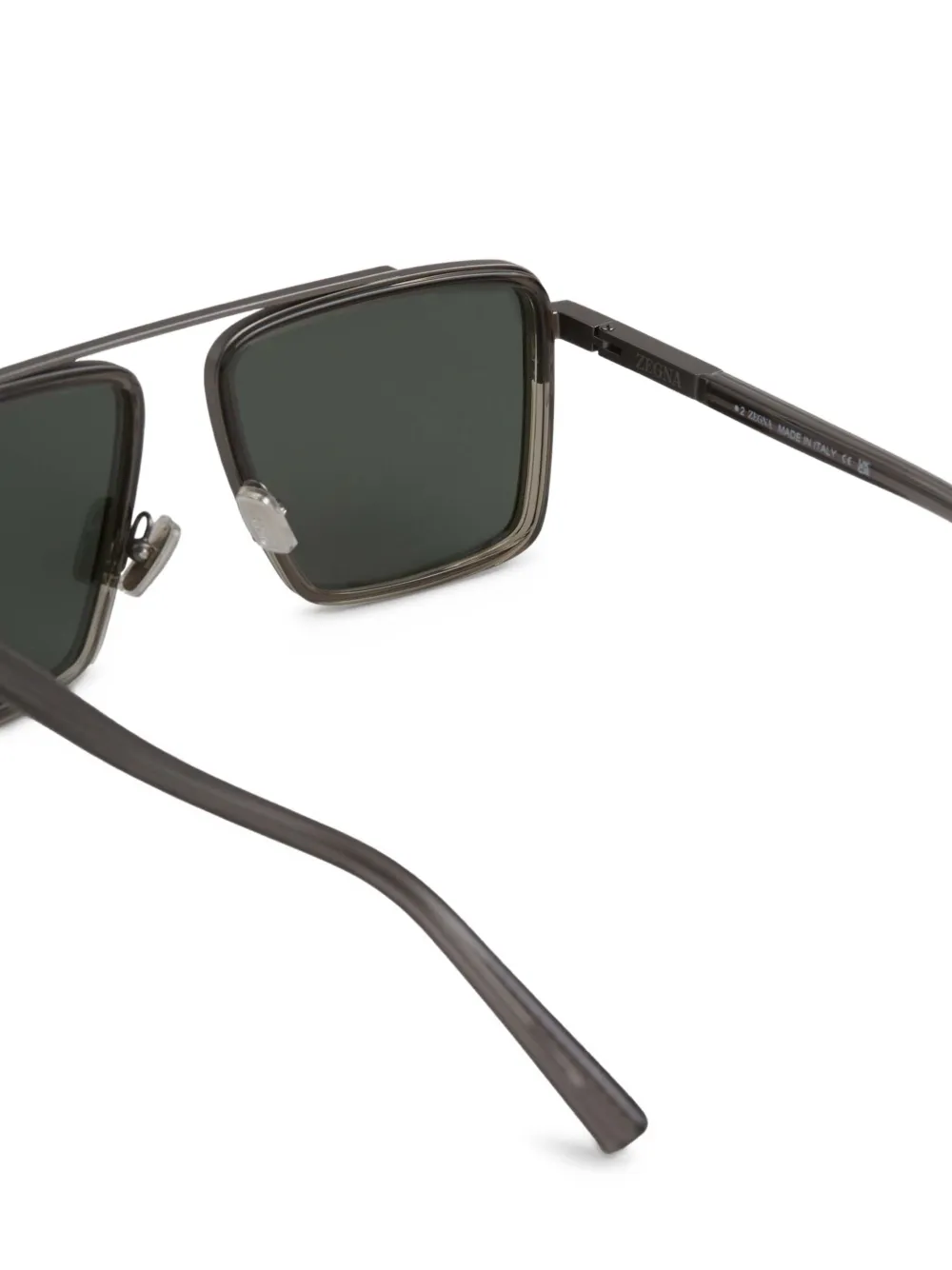 Zegna Zonnebril met geometrisch montuur Grijs