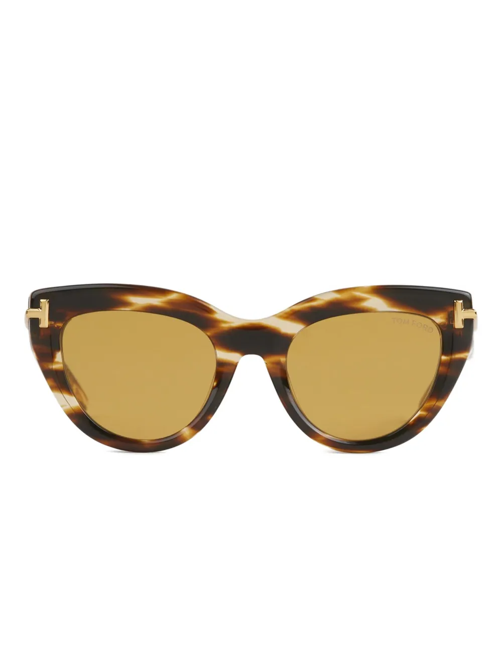 TOM FORD Zonnebril met cat-eye montuur en schildpadschild design Bruin