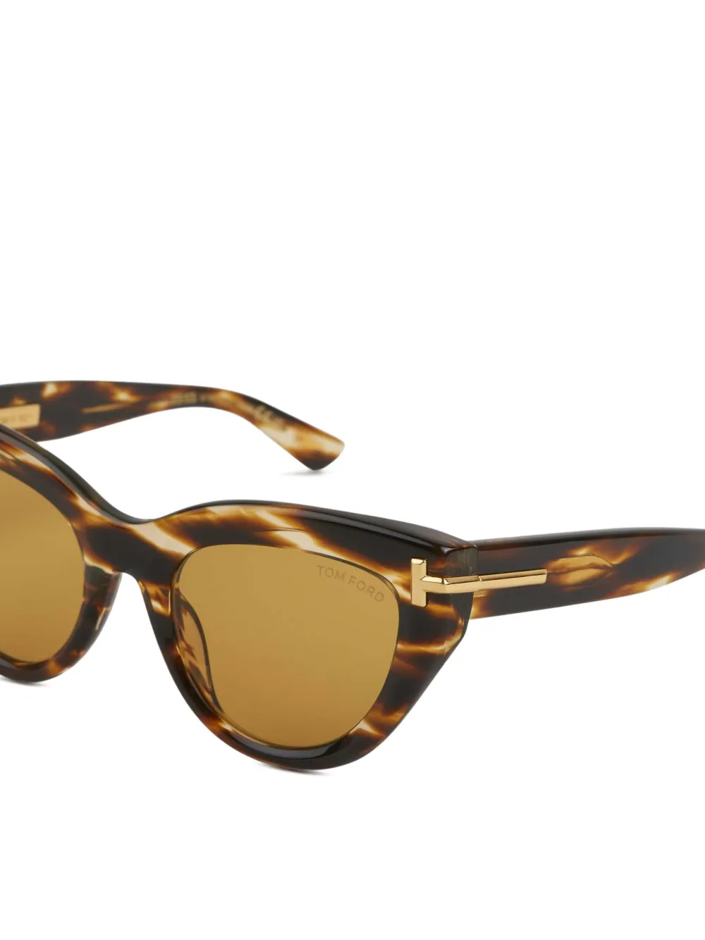 TOM FORD Zonnebril met cat-eye montuur en schildpadschild design Bruin