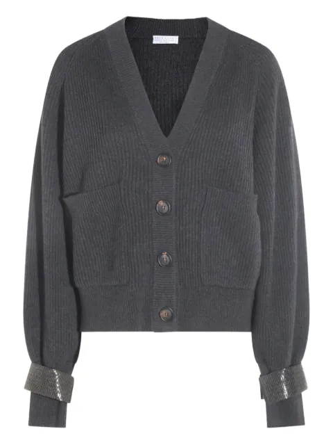Brunello Cucinelli embellished ribbed cardigan
