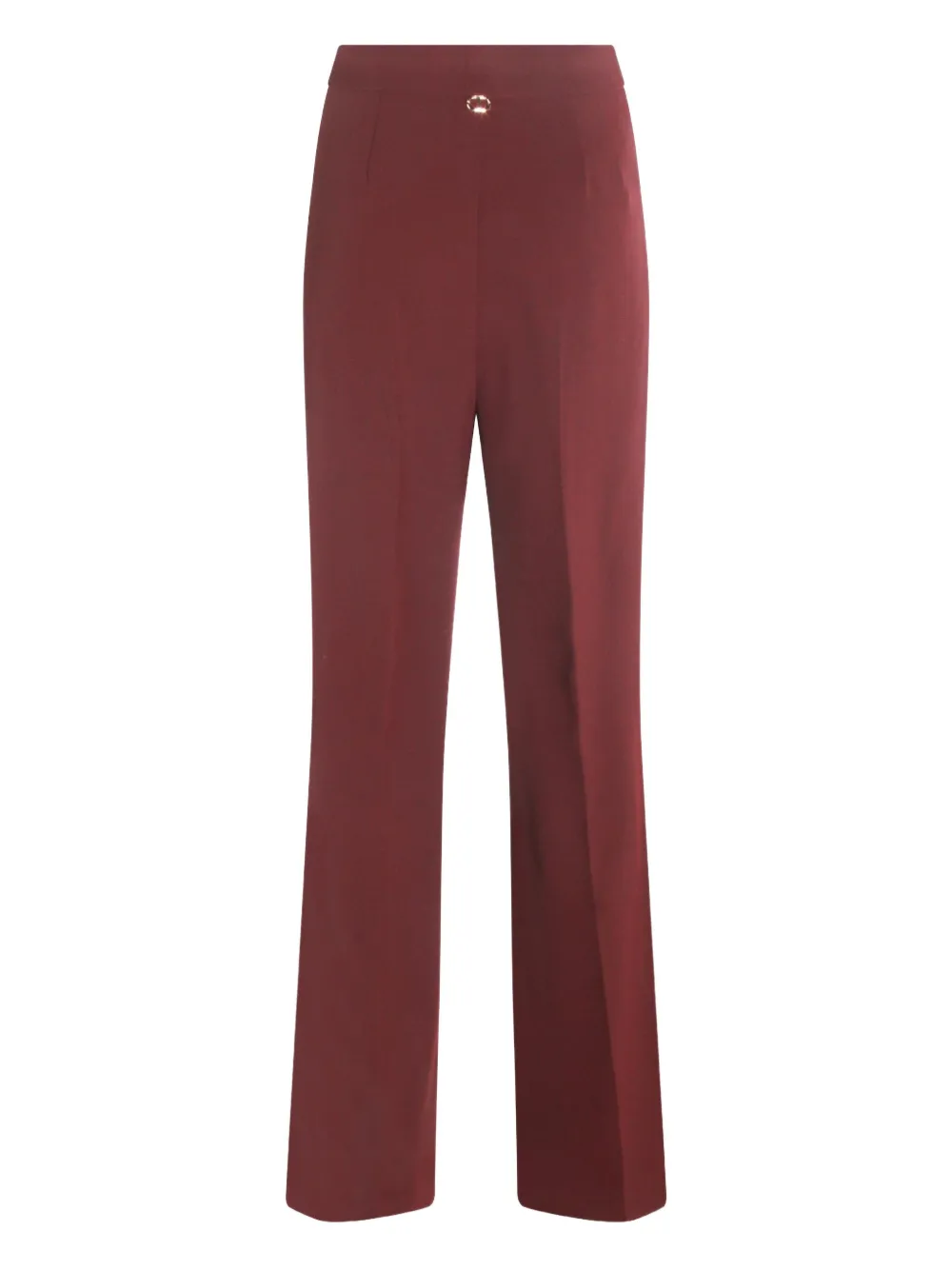 high-waisted flared trousers