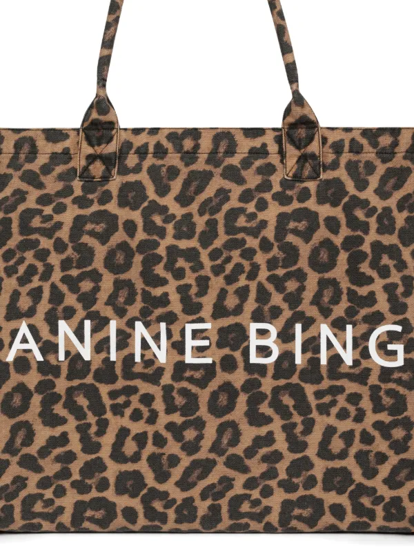 ANINE BING leopard-print Tote Bag | Brown | FARFETCH