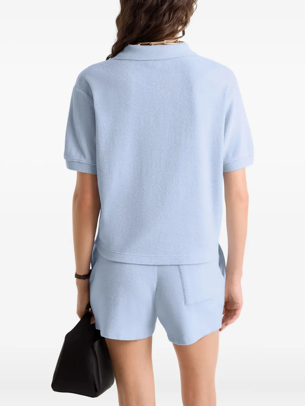 Sporty & Rich Vendôme badstof poloshirt met borduurwerk Blauw