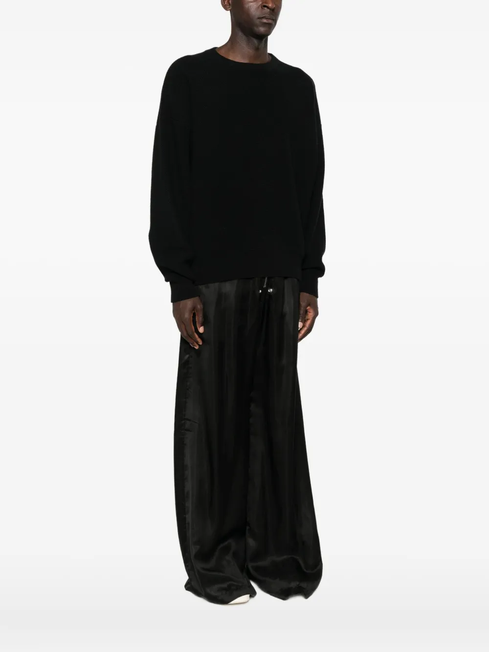 Fear Of God Round-neck Wool Sweater In Black
