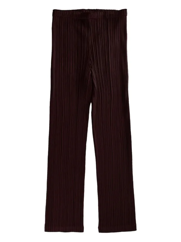 PLEATS PLEASE ダークブラウン パンツ Pleats Please Issey Miyake ストレートパンツ | ブラウン | FARFETCH JP
