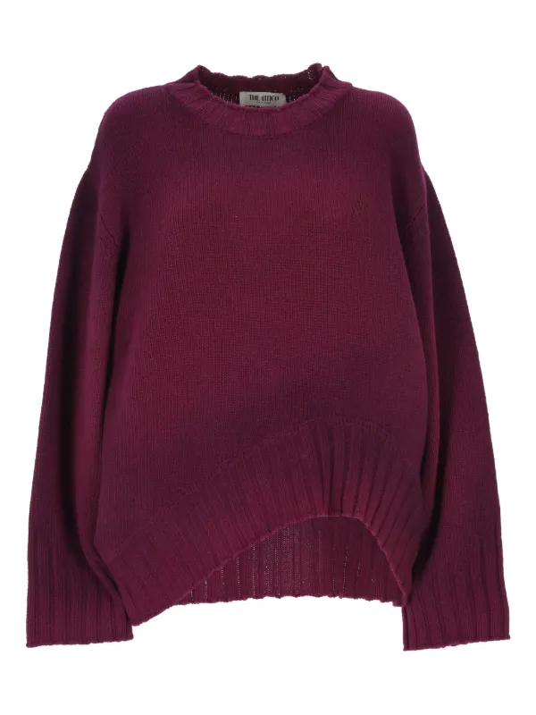 The Attico Asymmetric-hem Sweater in Red