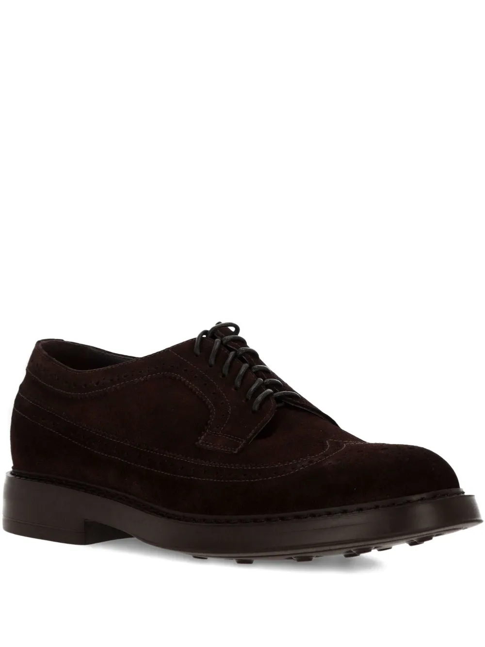 Doucal's brogue derby lace-up shoes Brown