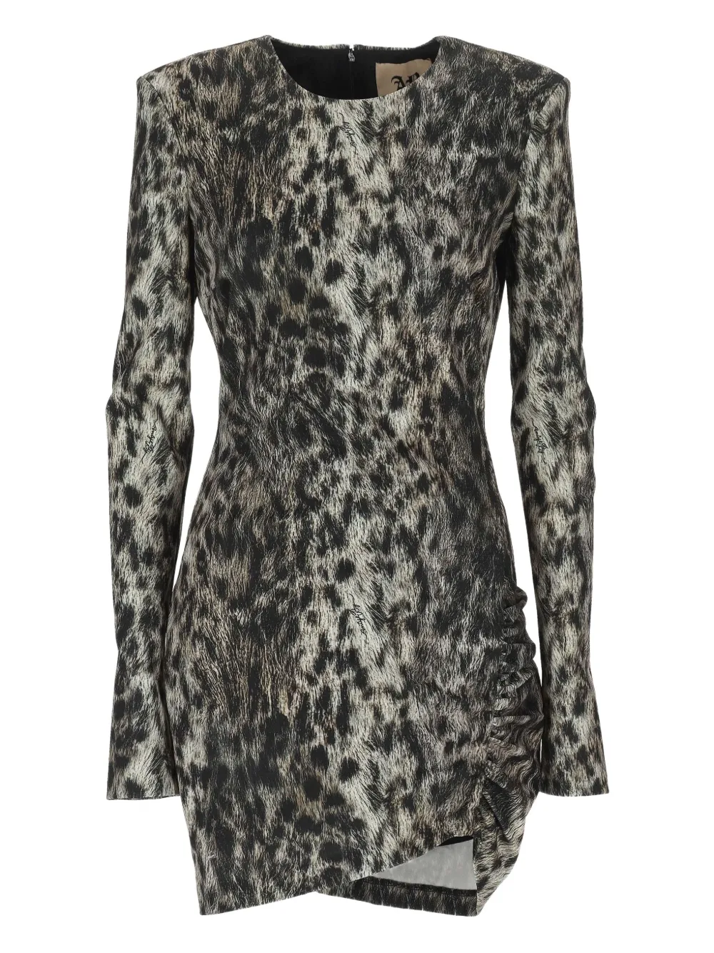 Aniye By leopard-print ruched dress - ブラック Aniye By leopard-print ruched dress - ブラック