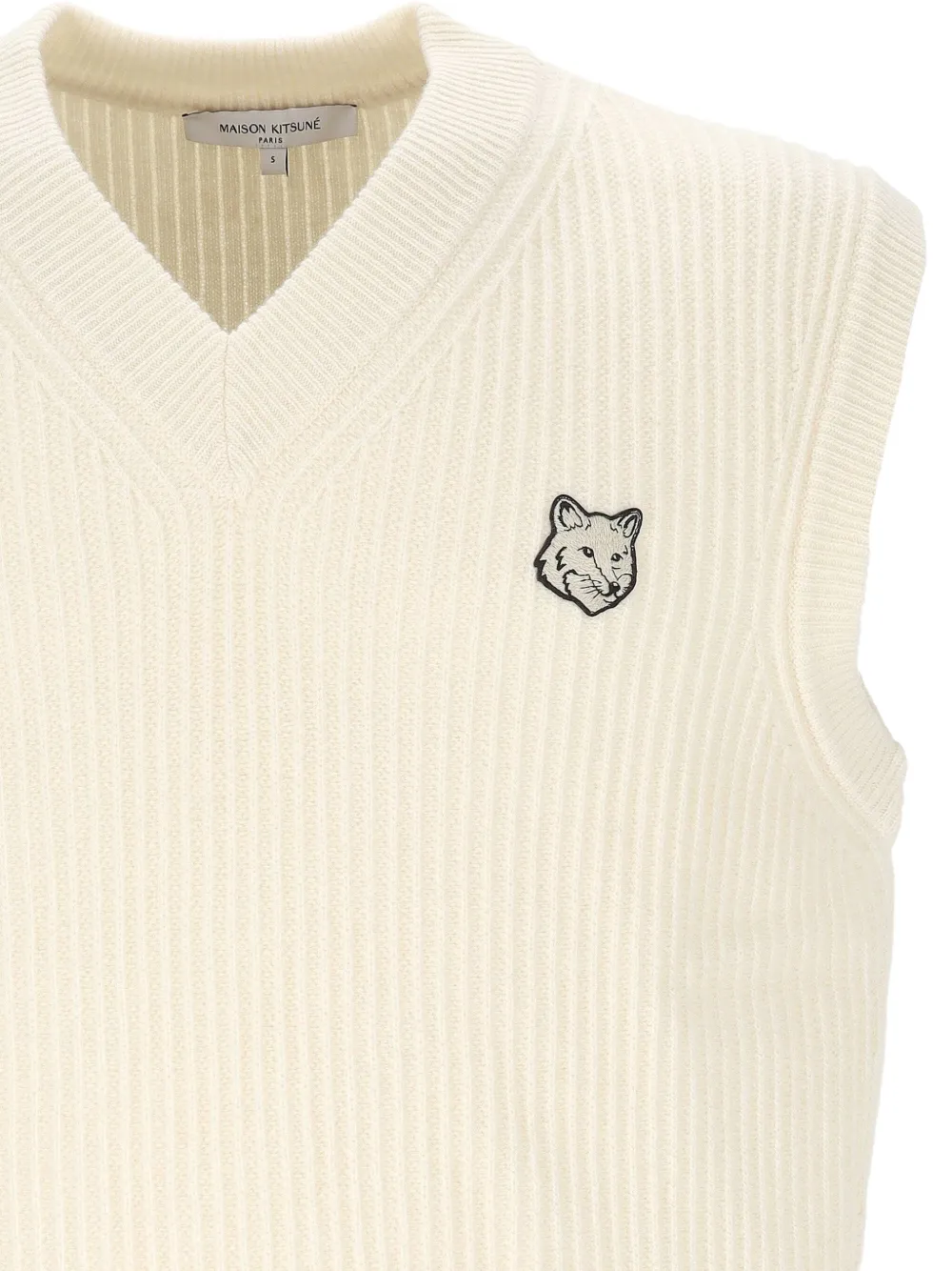 Maison Kitsuné Geribbeld hemd Wit