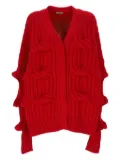 MRZ cable-knit wool cardigan - Red