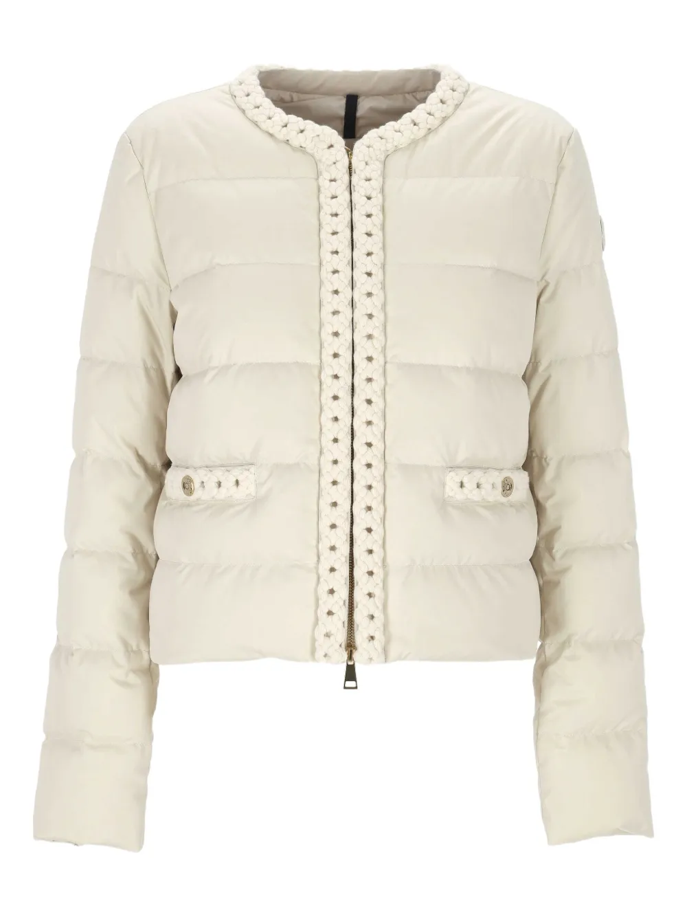 Moncler braid-trimmed quilted jacket | Neutrals | Image 1