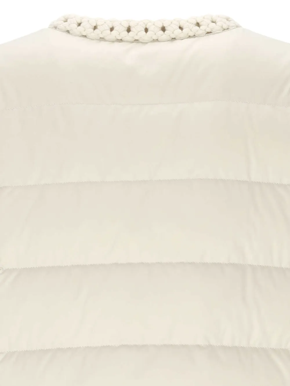 Moncler Gewatteerd jack met gevlochten afwerking Beige