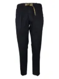 White Sand elastic-waistband buckle-closure trousers - Black