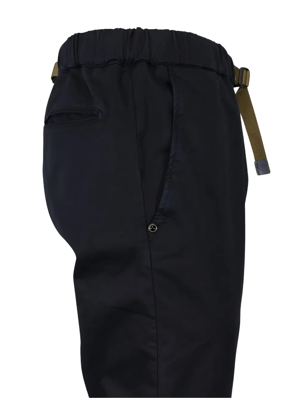 White Sand Broek met elastische tailleband en gespsluiting - Zwart