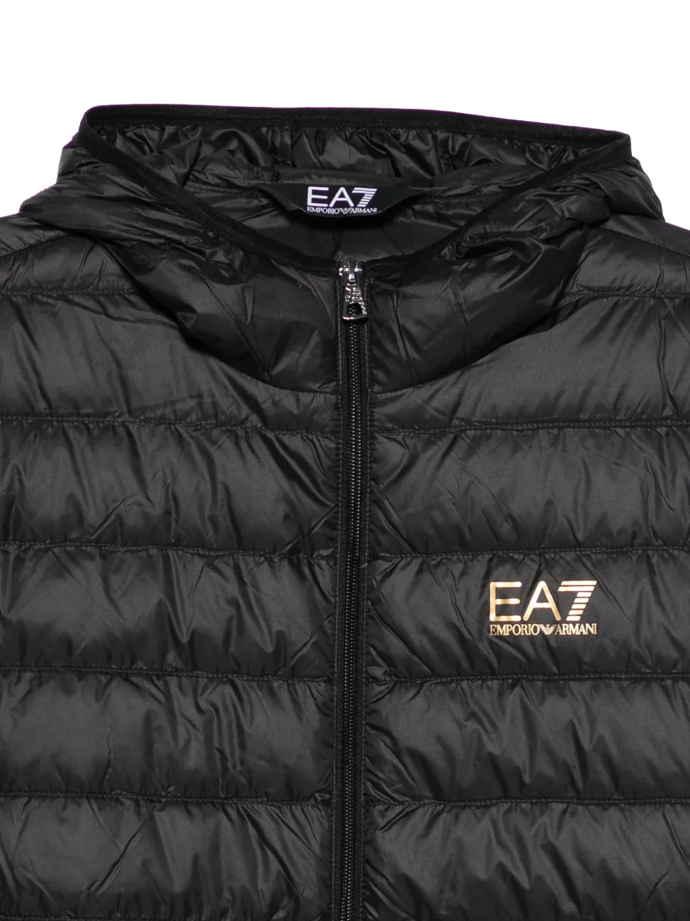 Ea7 Emporio Armani Gevoerd jack met capuchon Zwart