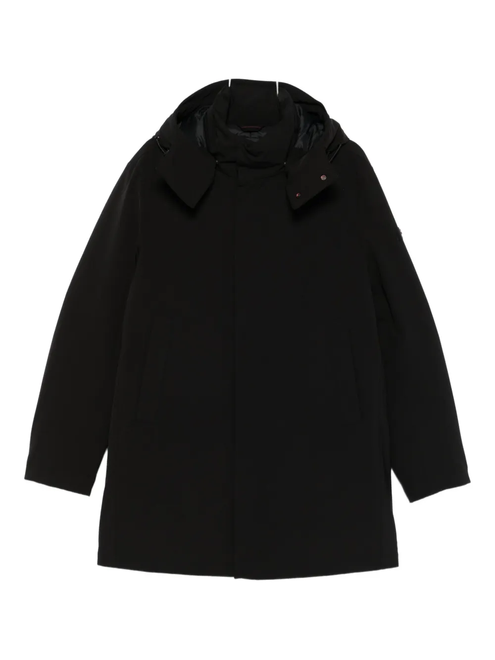 Peuterey Stand-collar Hooded Coat In Black