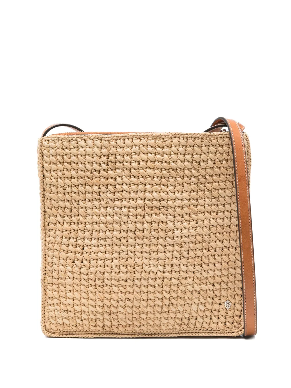 Helen Kaminski raffia leather-trimmed shoulder bag | Neutrals | Image 1