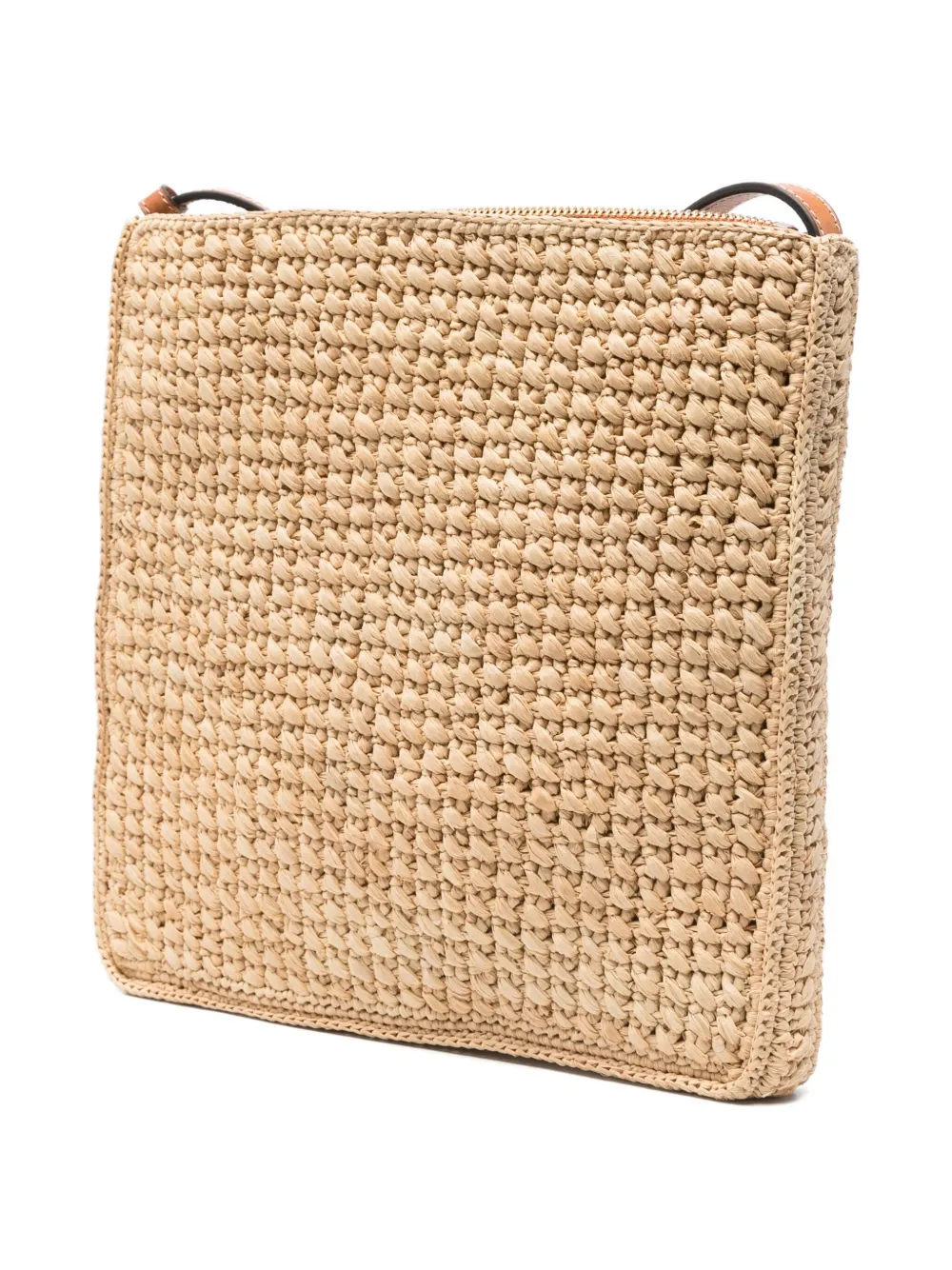 Helen Kaminski raffia leather-trimmed shoulder bag - Beige