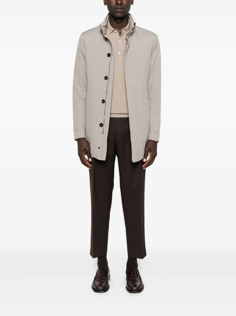 Moorer high-neck buttoned coat | Down Coats | Image 2