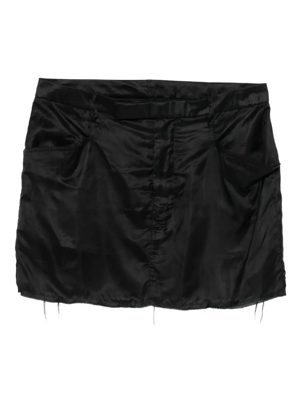Rick Owens Frayed Pocket Mini Skirt In Black