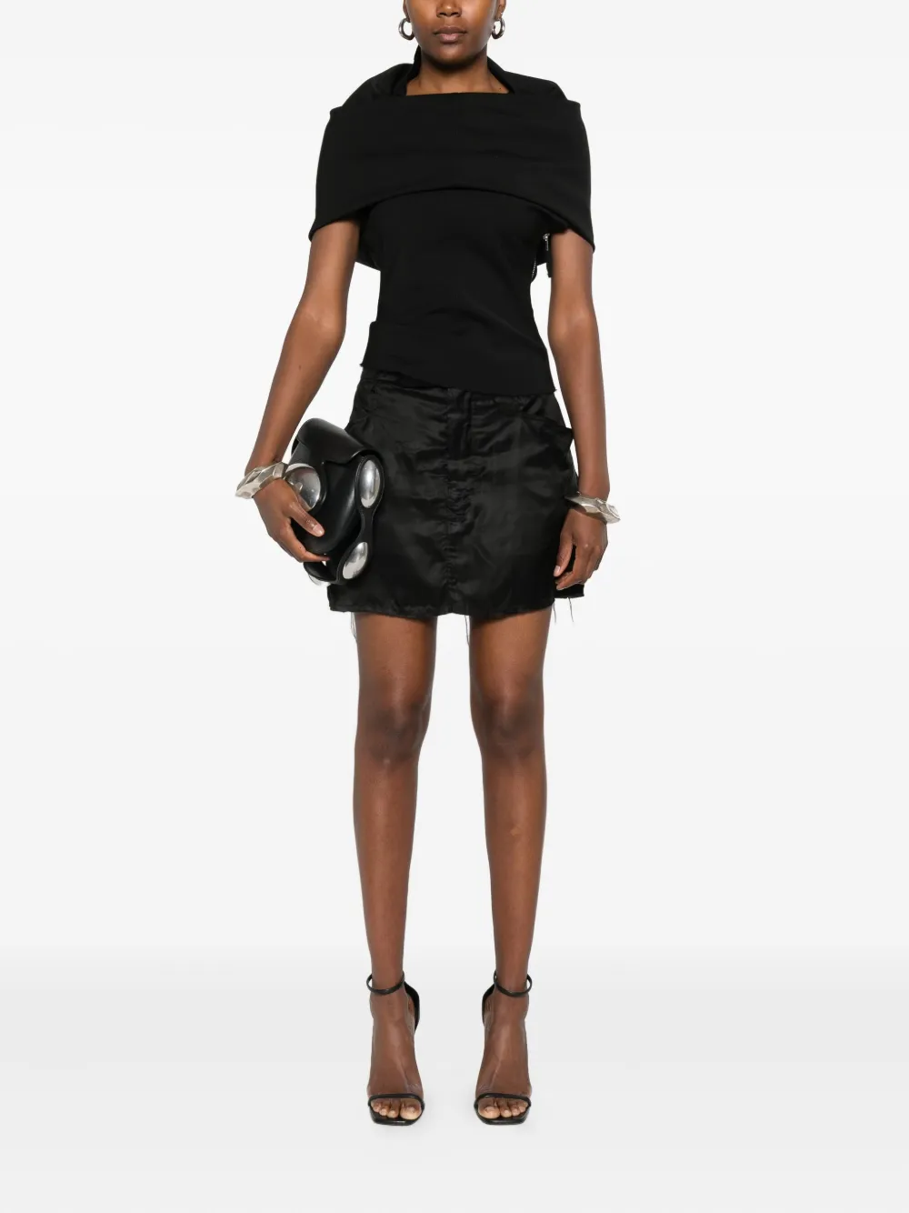 Rick Owens frayed pocket mini skirt - Zwart