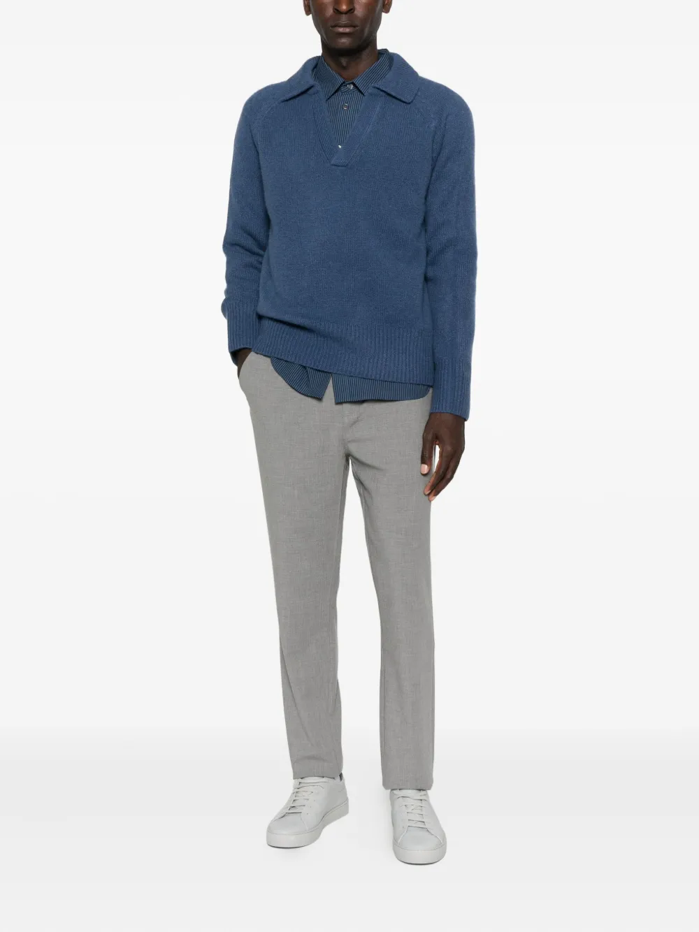 Les Deux Straight broek met trekkoordtaille - Grijs