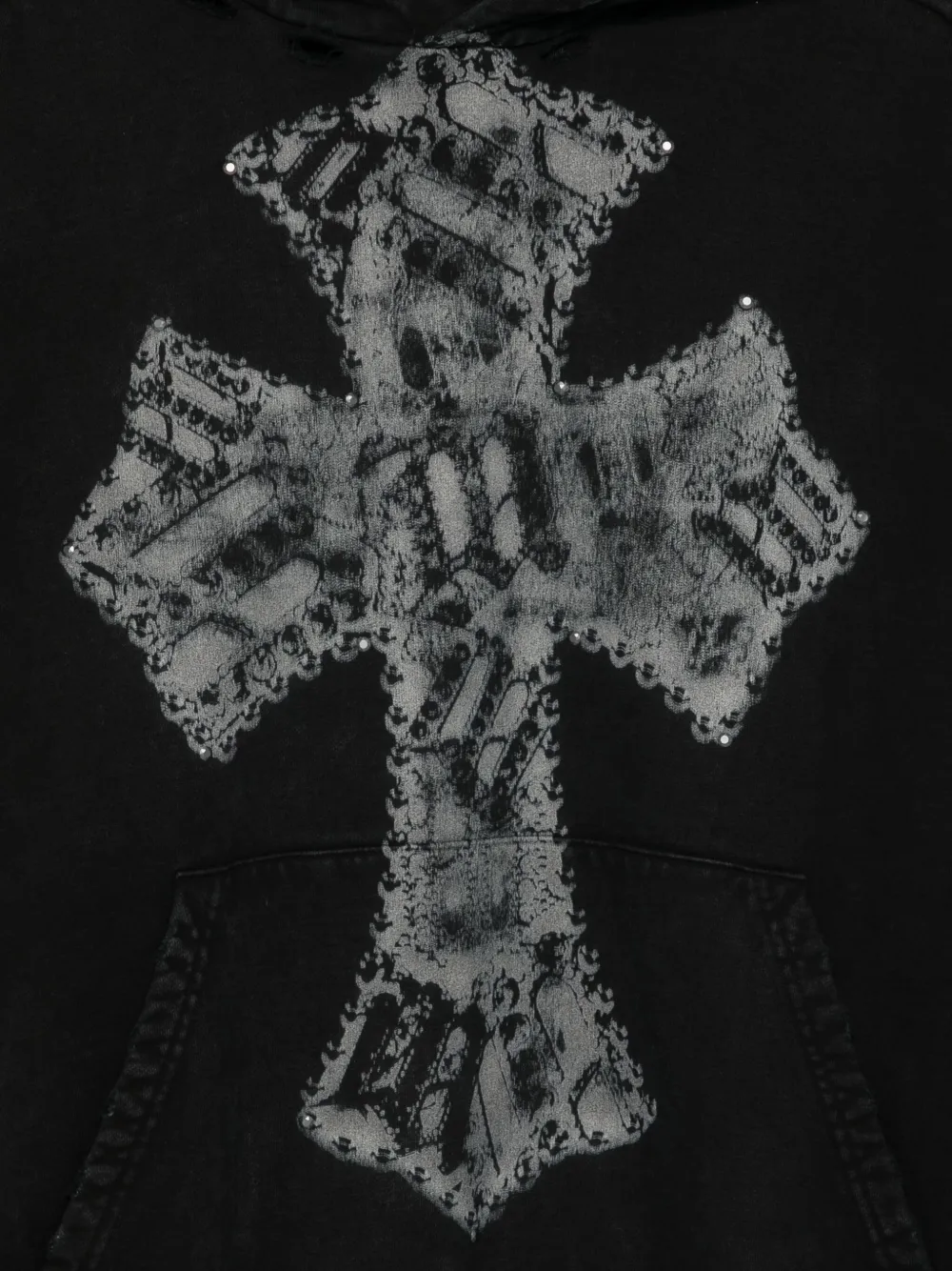 MISBHV Katoenen hoodie met kruisapplicatie Zwart