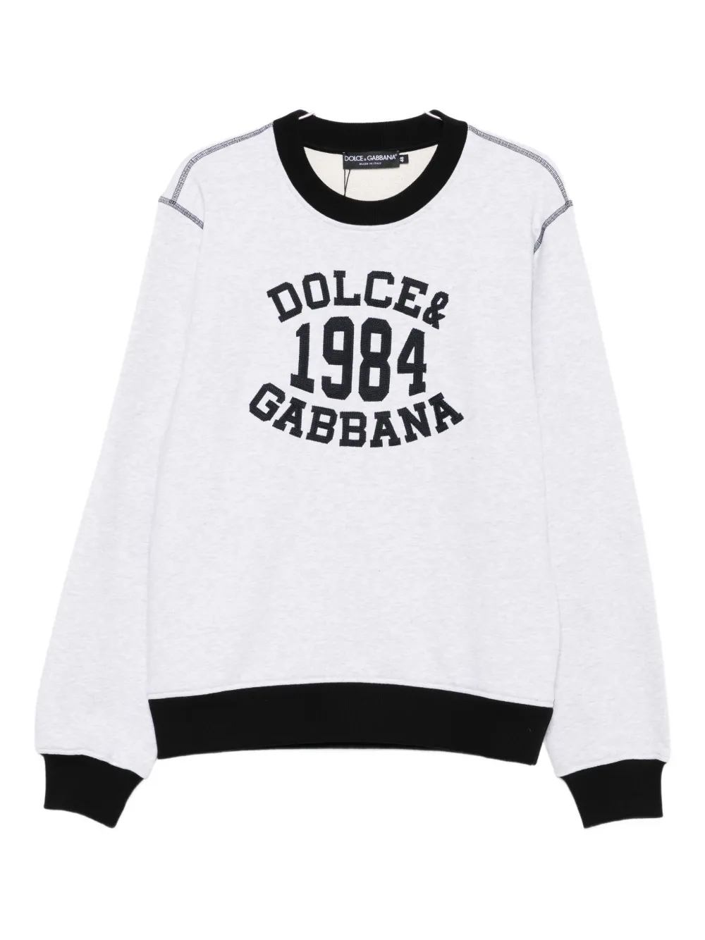 Dolce & Gabbana Logo-embroidered Crew-neck Sweatshirt In White
