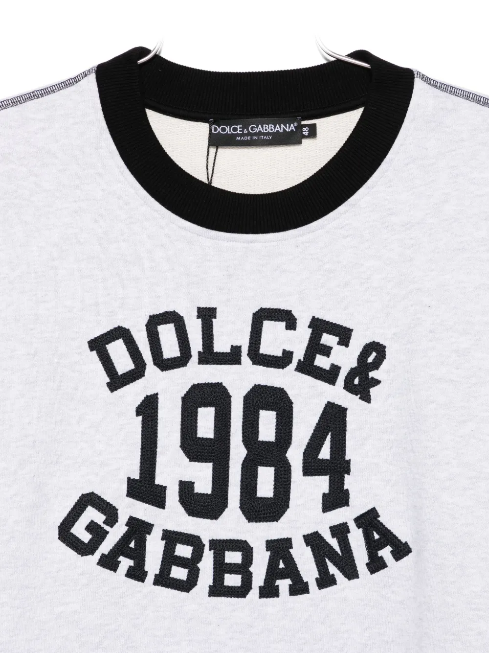 Dolce & Gabbana Logo-embroidered Crew-neck Sweatshirt In White