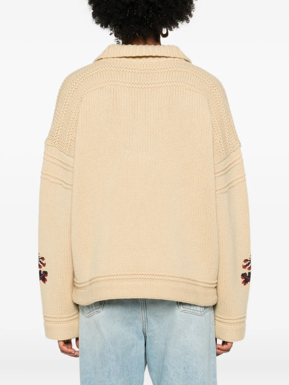 Etro Lace-up Embroidered Sweater In Neutral