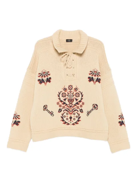 ETRO jersey bordado con cordones