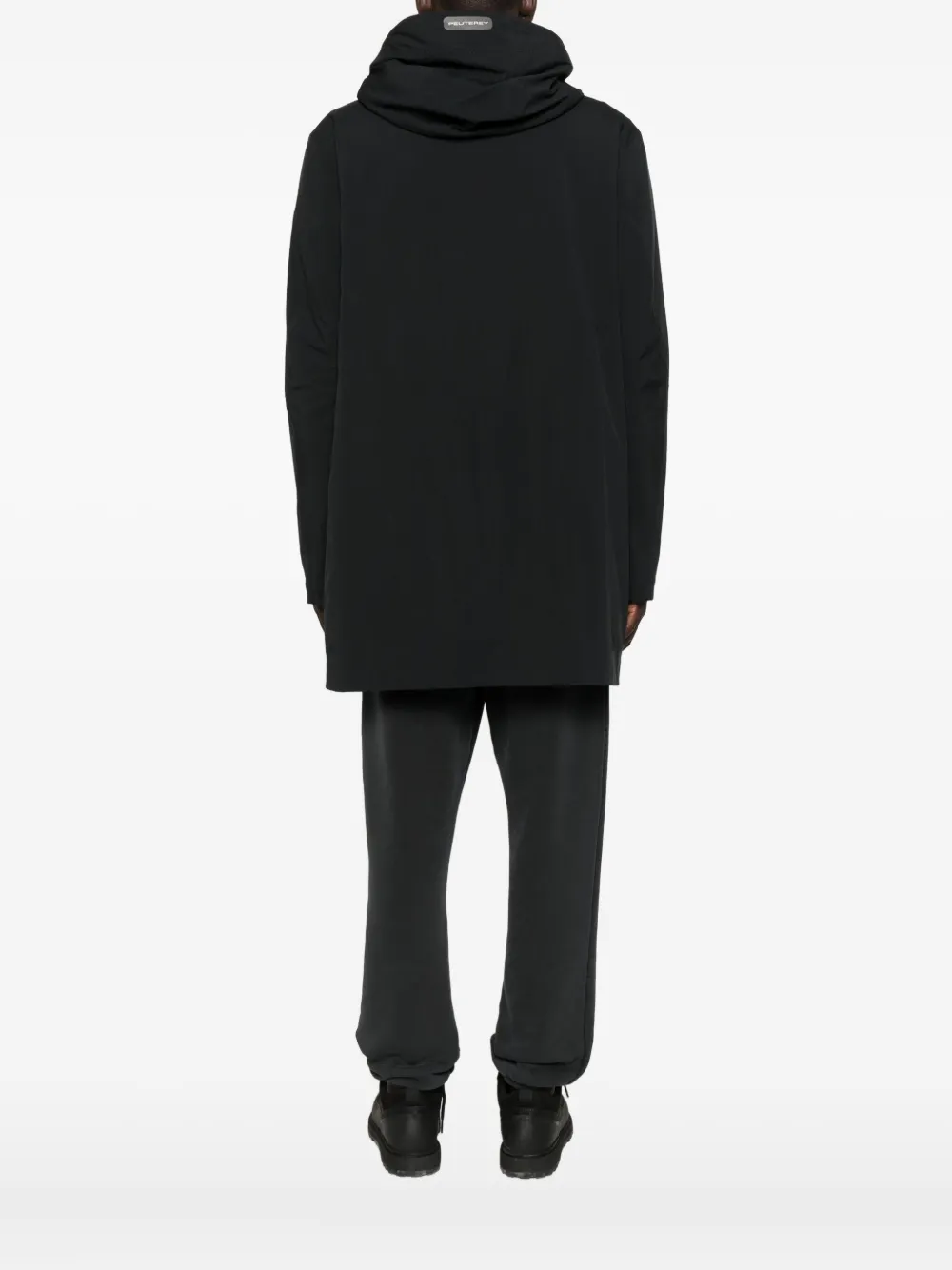 Peuterey Hooded Zip-front Padded Coat In Black
