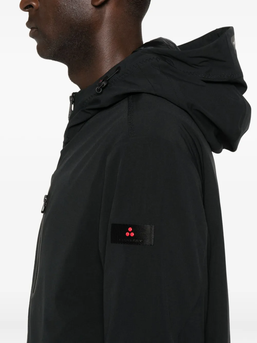 Peuterey Hooded Zip-front Padded Coat In Black