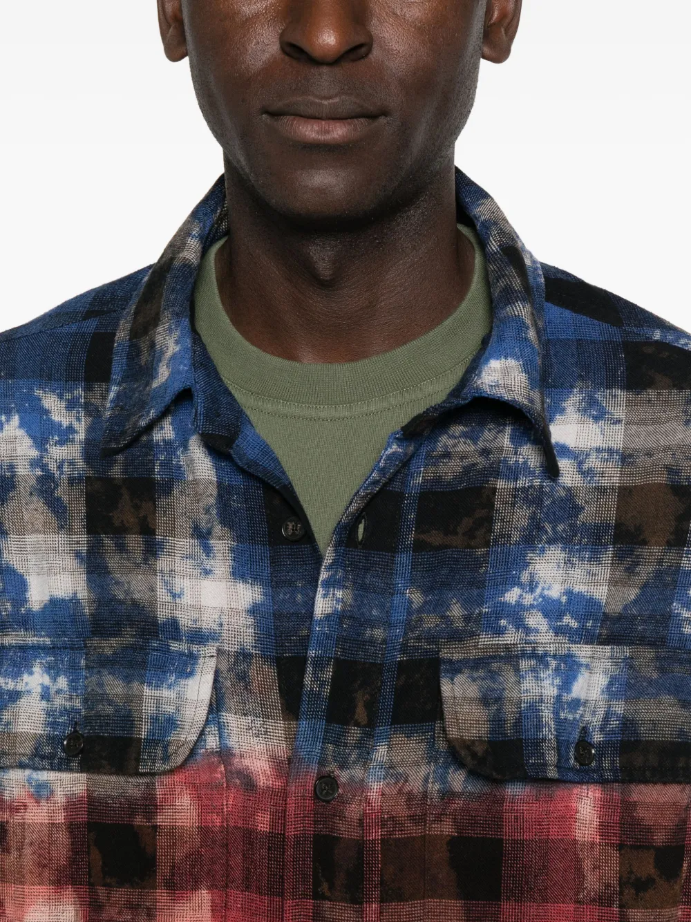 Palm Angels Plaid Print Shirt In Multi