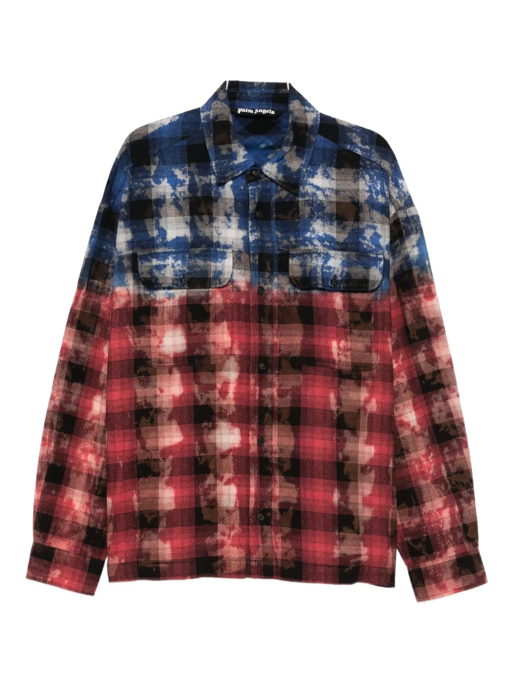 Palm Angels Plaid Print Shirt In Multi