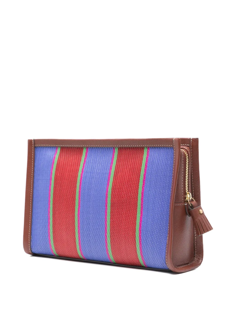Anya Hindmarch Gestreepte clutch Rood
