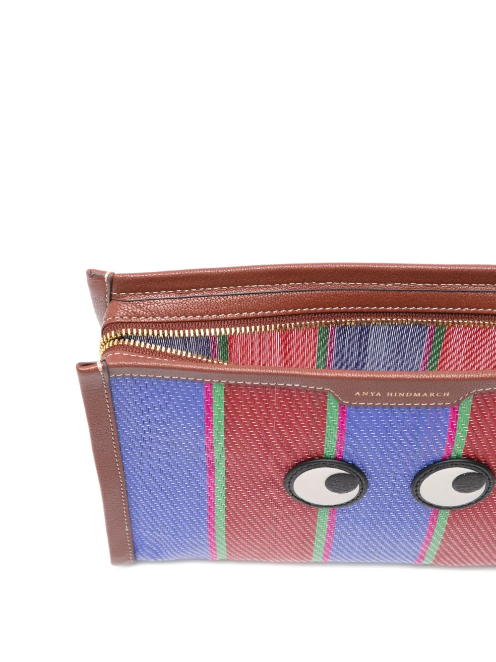 Anya Hindmarch Gestreepte clutch Rood
