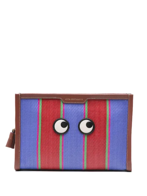 Anya Hindmarch striped eye clutch bag
