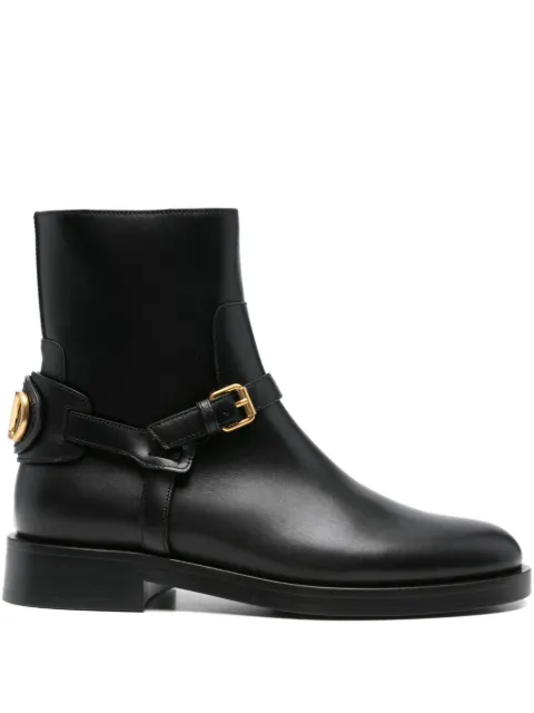 Valentino Garavani buckle-strap leather boots
