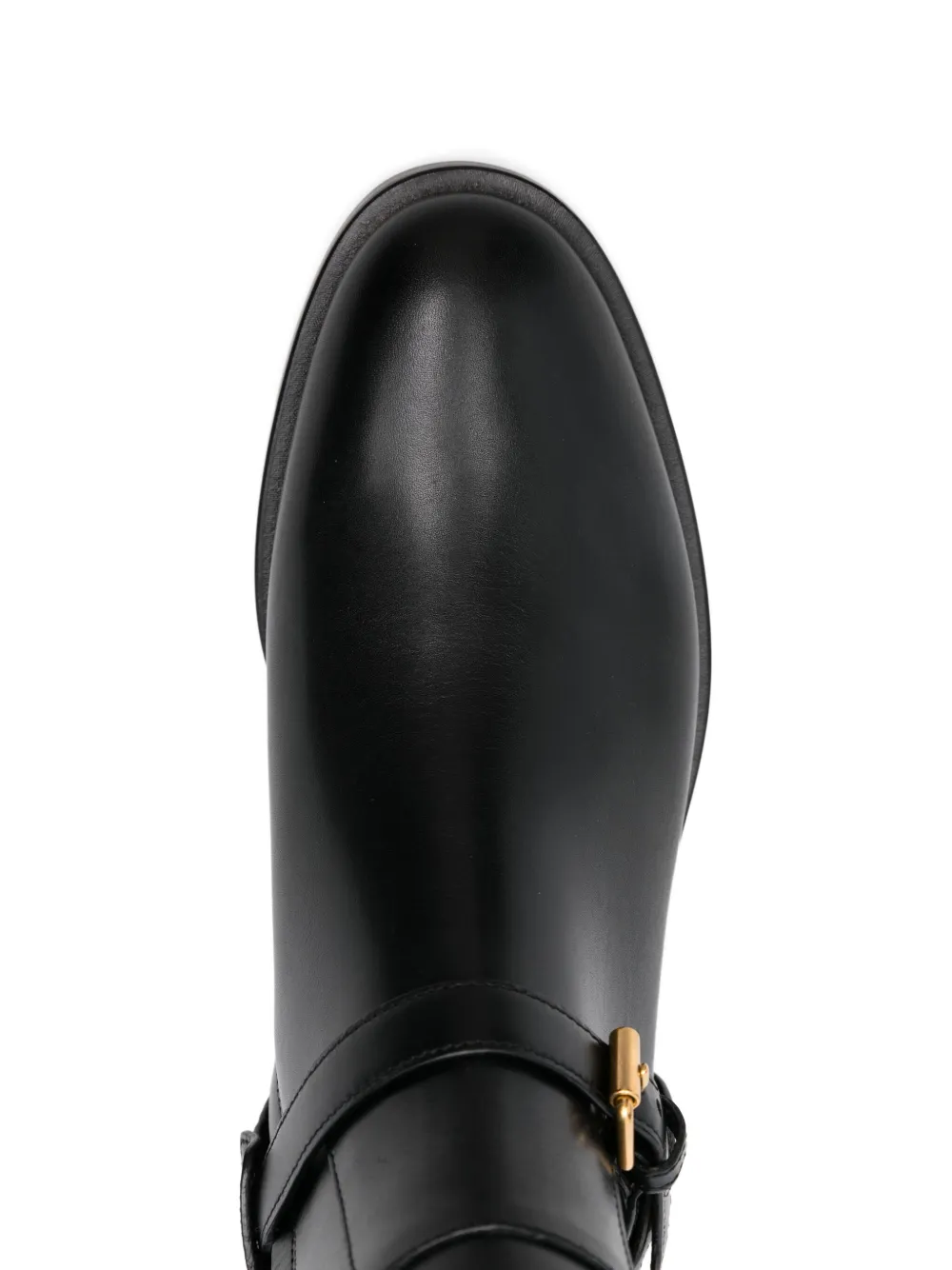 Valentino Garavani buckle-strap leather boots Black