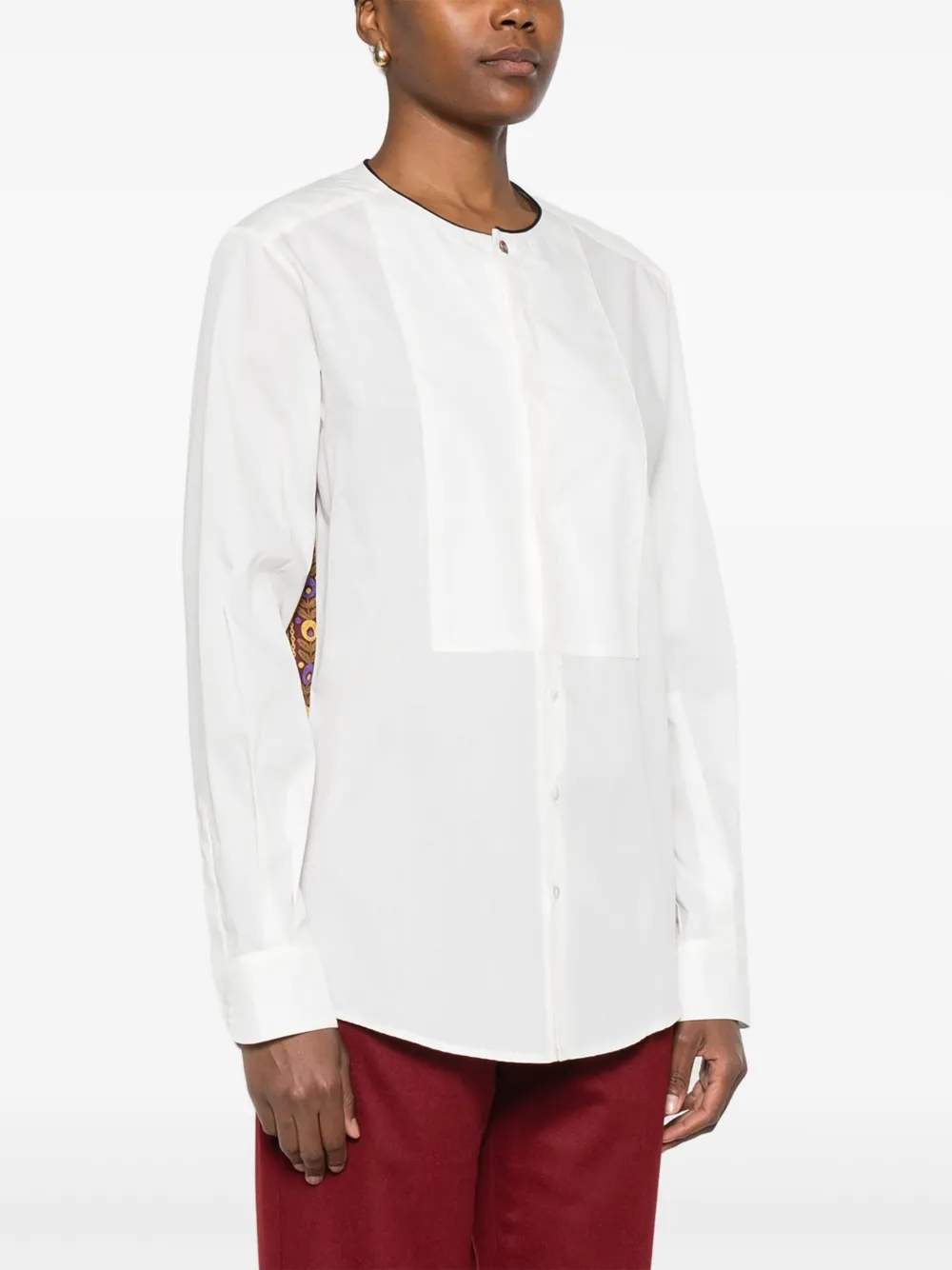 Pierre-Louis Mascia Blouse met vlak met patroon en lange mouwen Wit