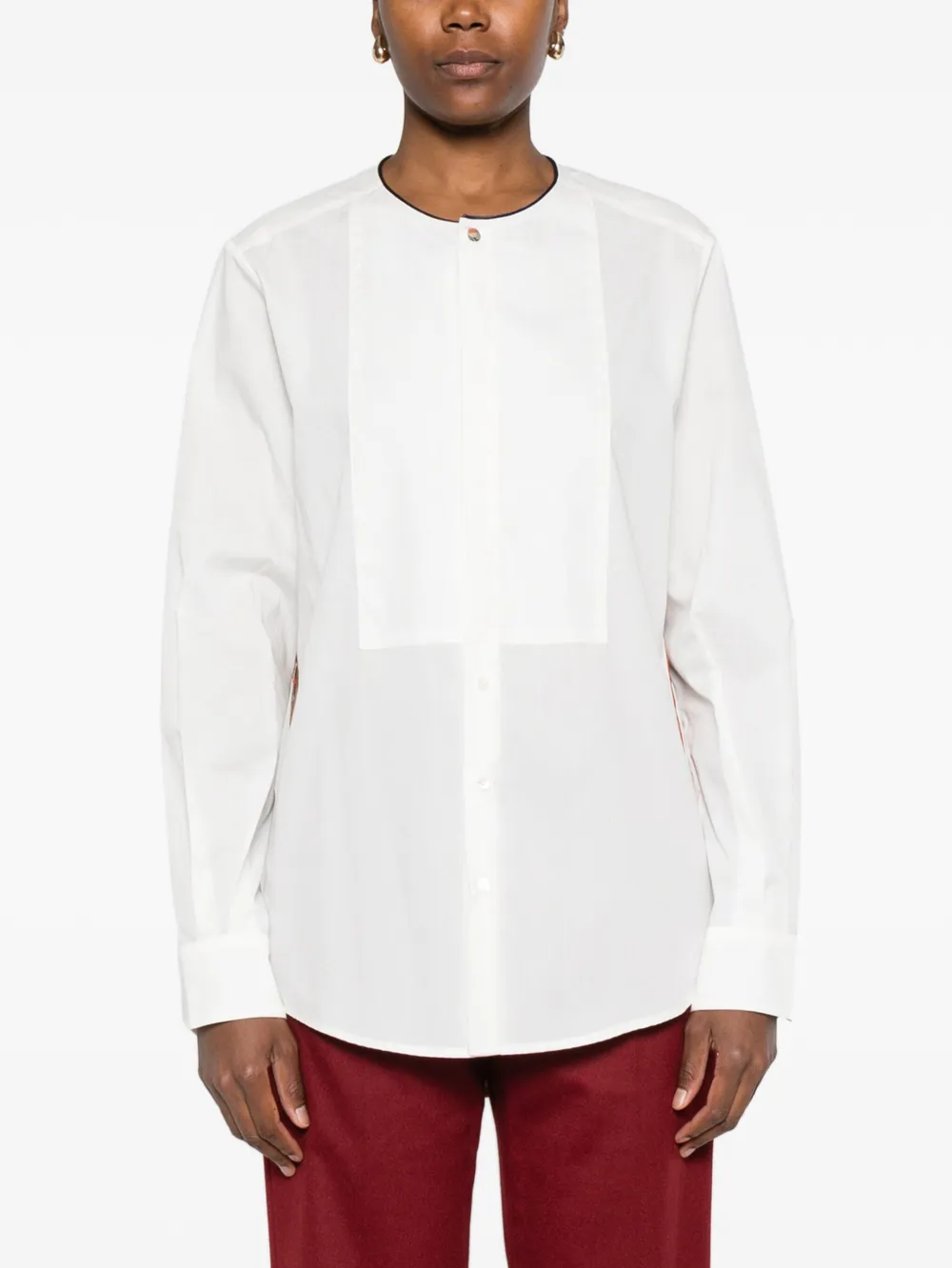 Pierre-Louis Mascia Blouse met vlak met patroon en lange mouwen Wit