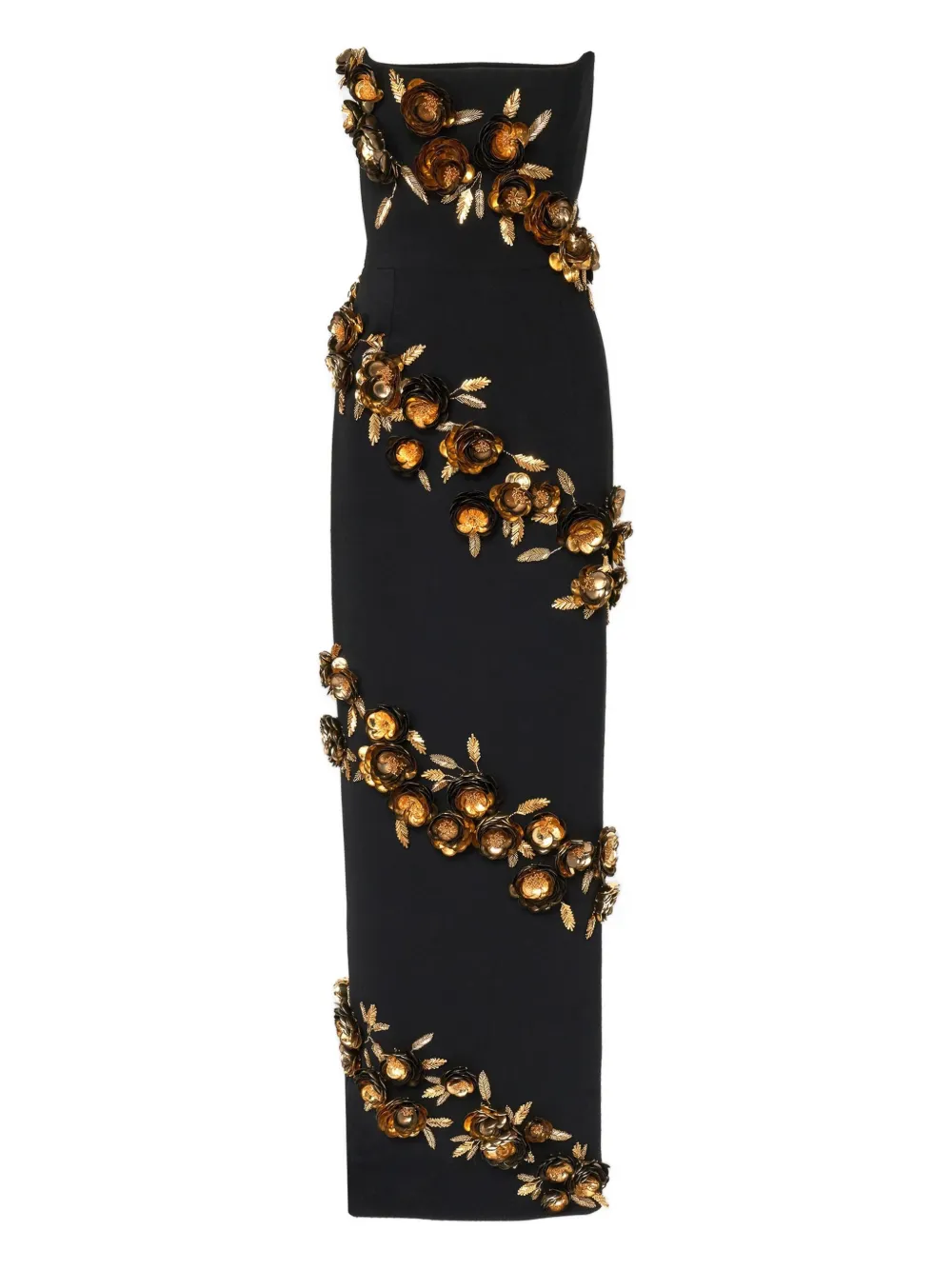 Carolina Herrera floral-appliqué strapless gown | Black | Image 1