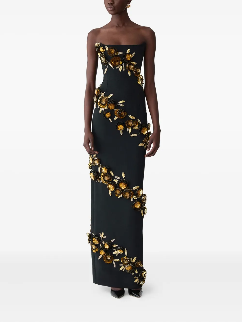 Carolina Herrera Strapless avondjurk - Zwart