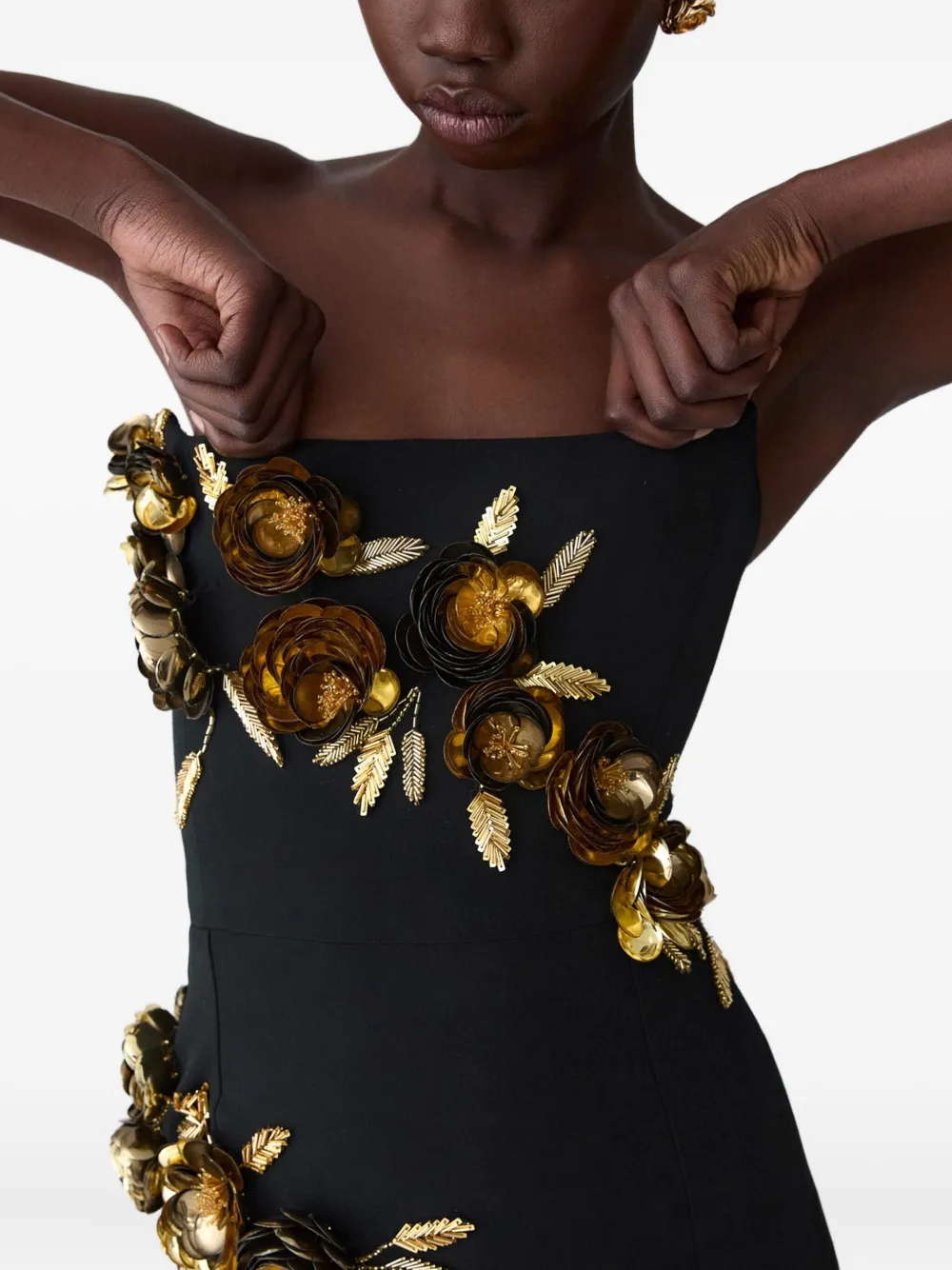 Carolina Herrera Strapless avondjurk Zwart